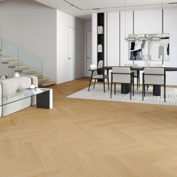 Вінілова підлога SPC Barlinek IDEA LINE Herringbone Cream Oak HB з інтегрованою підкладкою