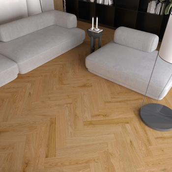 Вінілова підлога SPC Barlinek AURA Herringbone Oscar Oak з інтегрованою підкладкою