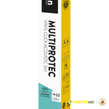 Підкладка ARBITON Multiprotec VINYL CLICK ACOUSTIC - Підкладка під замкову вінілову підлогу (рулон 7м²) 2в1