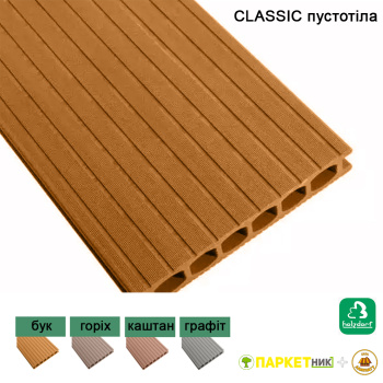 Терасна дошка HOLZDORF Classic пустотіла 162х24х2400мм