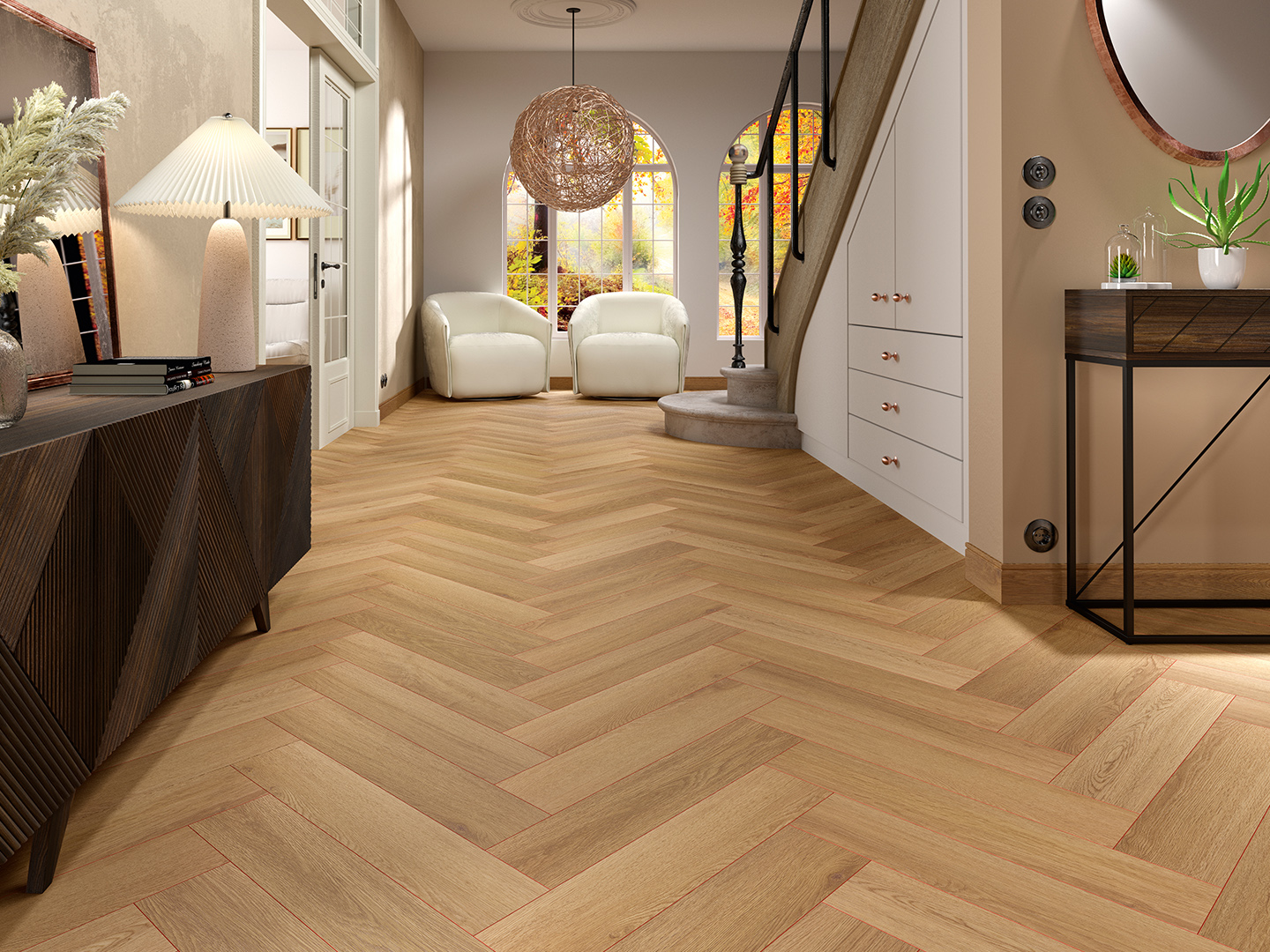 Вінілова підлога Alsaflooring HORIZON HERRINGBONE 604608 Сілон