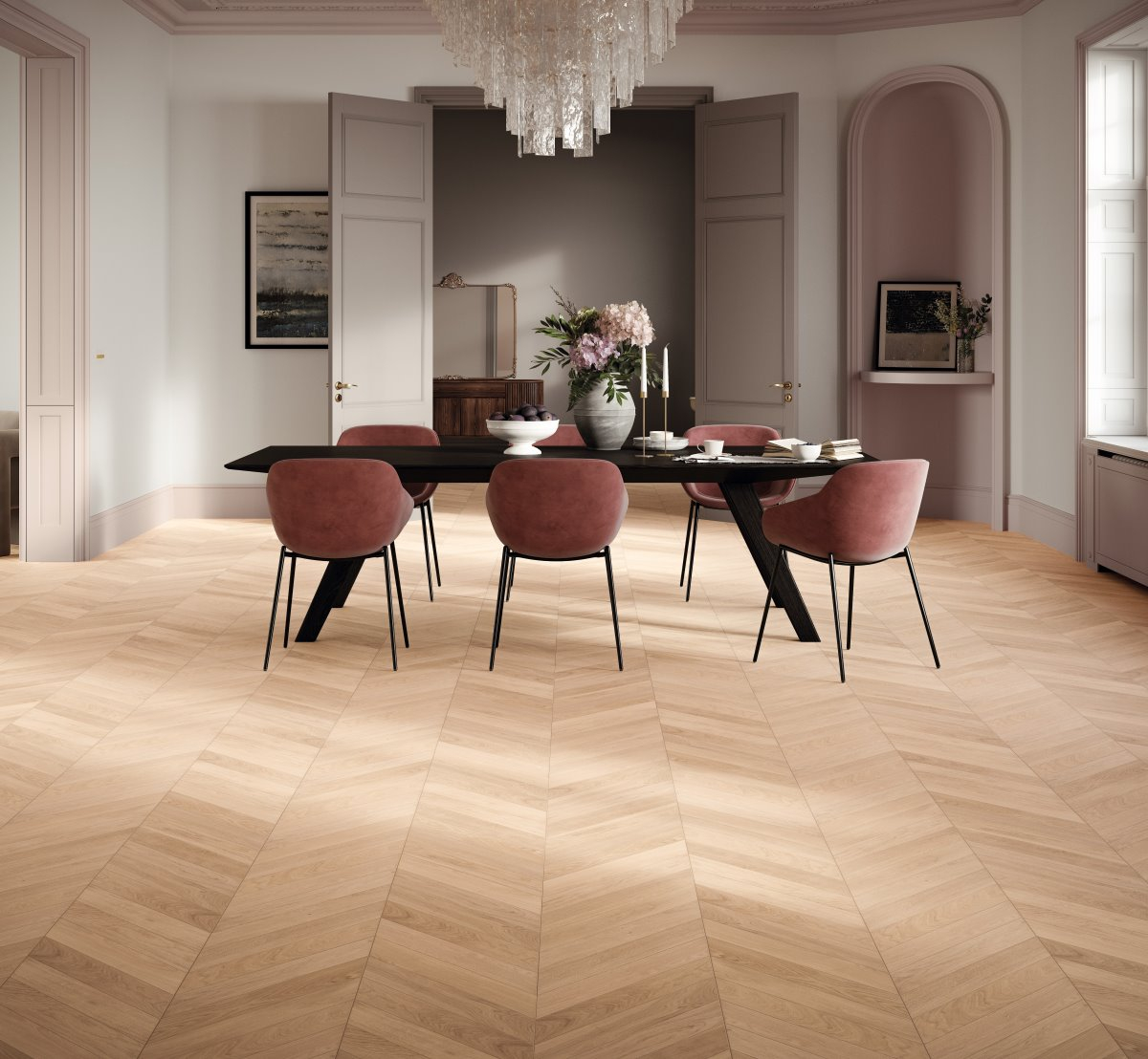 Паркетна дошка PARADOR Trendtime 10 (французька ялинка), 1748487 Chevron Oak White