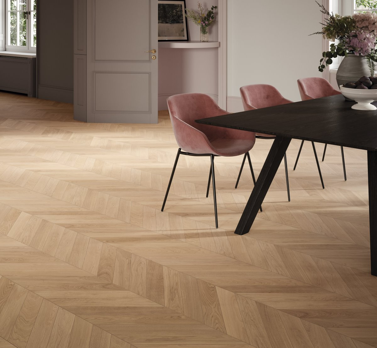 Паркетна дошка PARADOR Trendtime 10 (французька ялинка), 1748487 Chevron Oak White