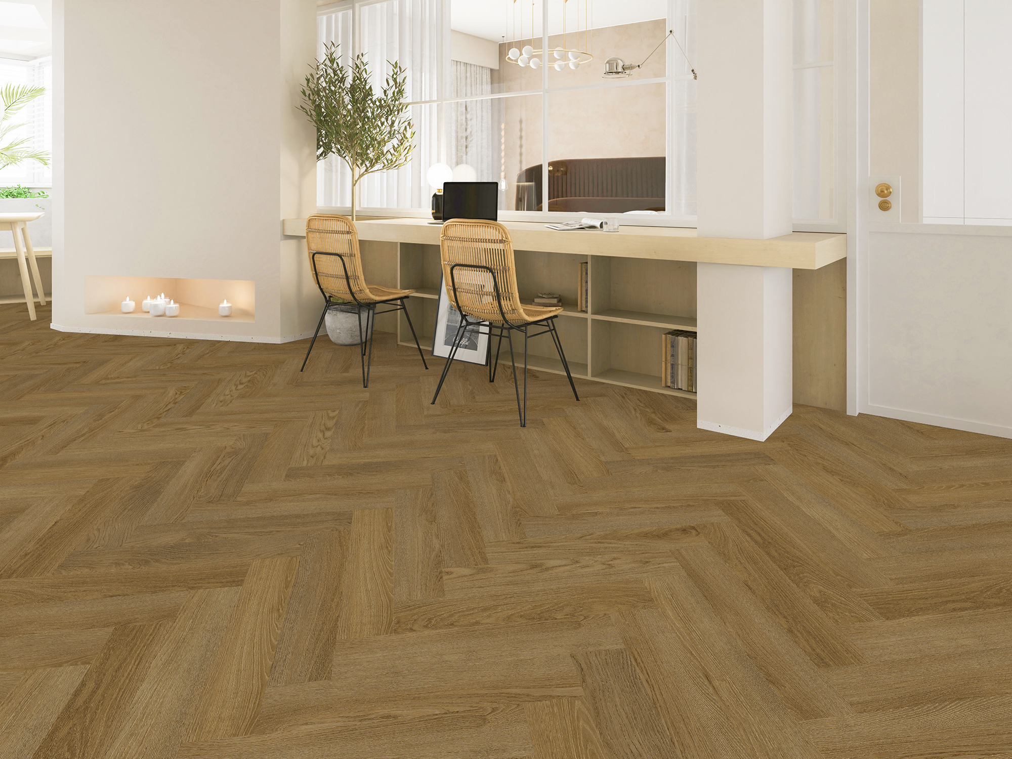 Вінілова підлога Treasure Lakes Mercury Herringbone ME12 Serene