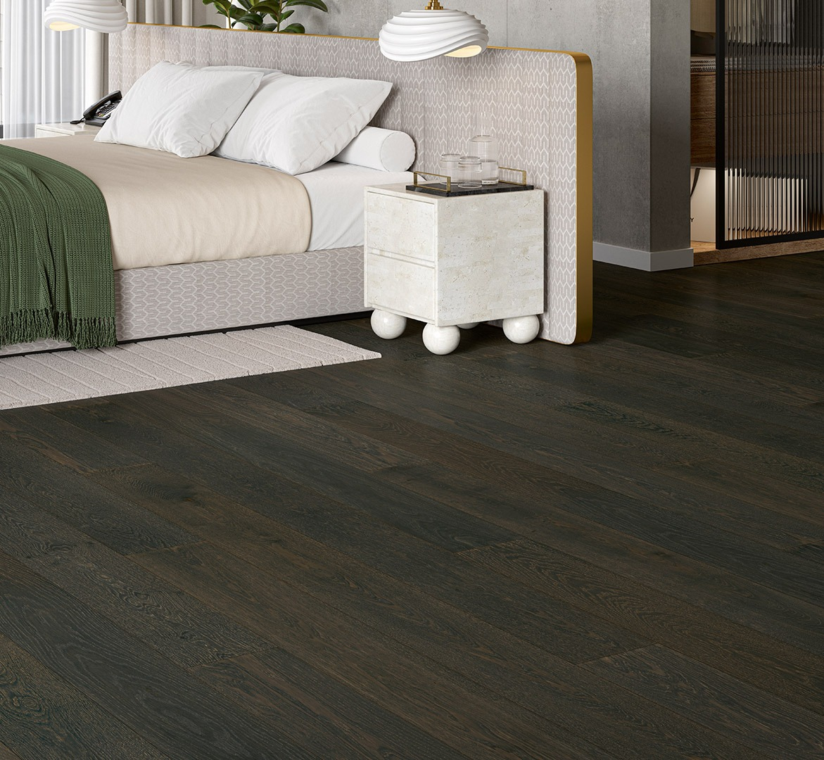 Паркетна дошка PARADOR Classic 3060 V4m 1748887 Oak Pinot Black лівінг мат-лак